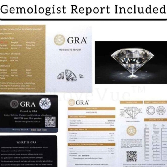 New 4ct Certified Moissanite Stud Earrings - Picture 10 of 10